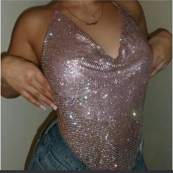 Halter Top Rhinestone Sparkle - Picture 2 of 6